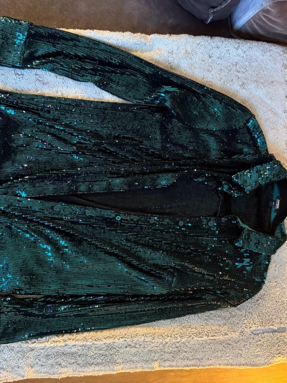 Express Teal Sequin Jacket